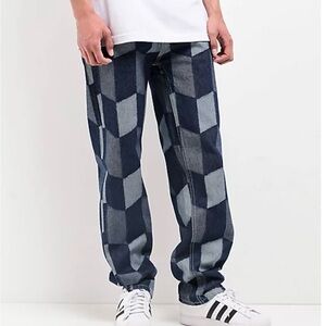 HUF Patchwork Denim Pants Size 32 Streetwear